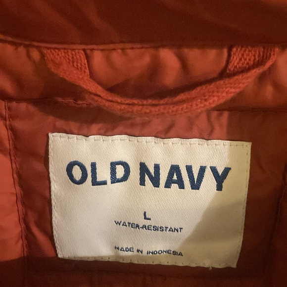 Orange quilted puffer shacket jacket coat - Picture 2 of 2